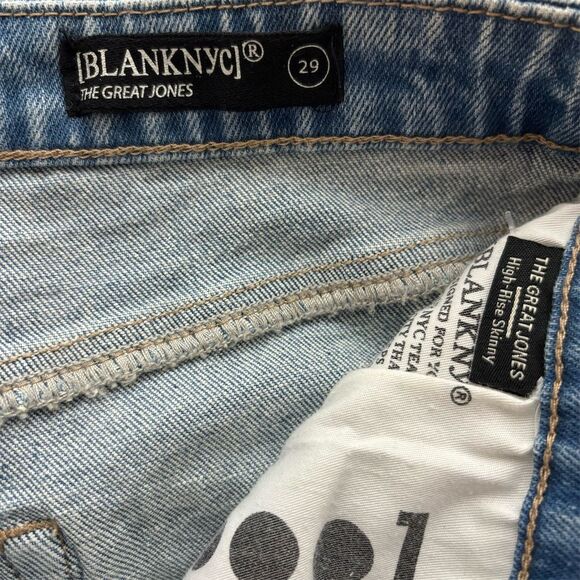 Blank NYC Women's High Rise Skinny Jeans Size 29 Light Blue Denim - Picture 4 of 5